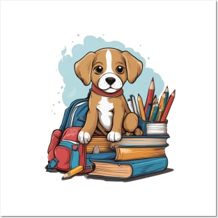 Back to school puppy cute dog first second grade pre-school design Posters and Art